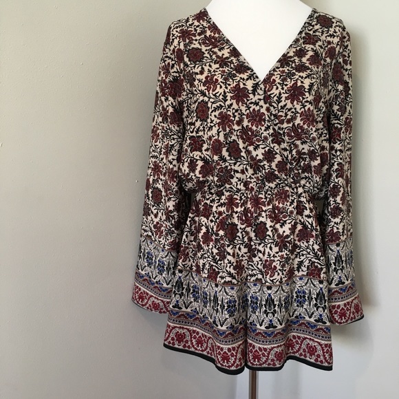 Modlook 29/Peppermint Pants - Modlook 29 Peppermint Romper Surplice Mixed Print